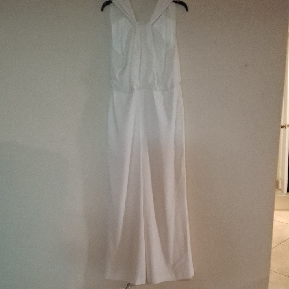 Chico's Ivory Sleeveless Jumpsuit